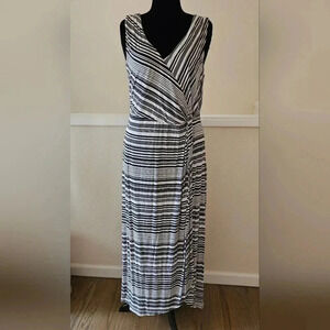 Lane Bryant Black and White Striped Maxi Dress